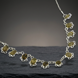 Art Palace-collar con colgante de piedra Natural de plata 925 con diseño de flores para mujer, joyería con cadena de eslabones de estilo clásico - Product Image 1