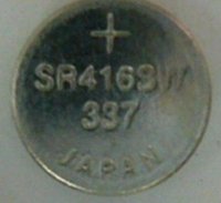 Batterie de montre en oxyde d'argent, 337 V, 1.55 mAh, SR416SW, 7.5