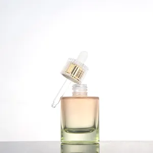 Di fascia alta da 30ml 50ml personalizzato per la cura della pelle a parete spessa di lusso con fondo pesante bottiglia di siero cosmetico in vetro da 1OZ con contagocce