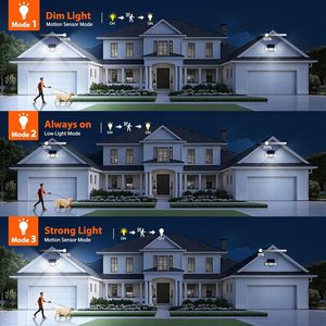 Lámparas de pared solares Luz de inundación brillante <span class=keywords><strong>Panel</strong></span> de vidrio <span class=keywords><strong>Sensor</strong></span> de movimiento <span class=keywords><strong>LED</strong></span> Seguridad Luces solares de jardín para el hogar Iluminación de pared al aire libre - Product Image 6