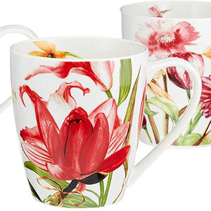 Fine Porcelain 10oz Coffee <strong>Mug</strong>, Tea Cup <strong>Mugs</strong> Set,W/ Floral Design - Product Image 1