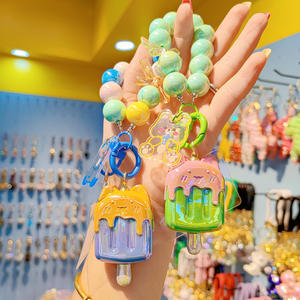 2025 nouvelles femmes sac pendentif accessoires couleur bonbon acrylique crème glacée perlé porte-clés porte-clés en gros prêt à expédier - Product Image 2