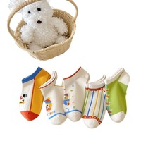 Chaussettes basses invisibles pour femmes, fines et mignonnes, style clown, à bout ouvert, en coton, anti-chute