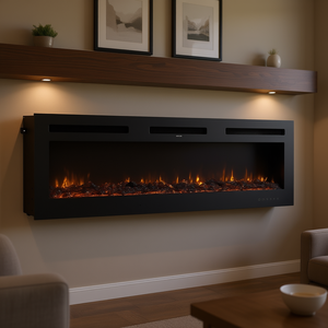 Chimenea Eléctrica de 60 Pulgadas, Diseño Empotrado en Pared, 1500W, Control Remoto, Protección Contra Sobrecalentamiento - Product Image 2