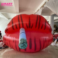 Bouche gonflable de lèvres rouges de cabine de DJ pour la décoration de décoration de scène de musique