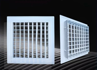 Grille d'aération carrée en ABS épaissi à double déflection 150x150mm pour plafond, diffuseur de ventilation CVC pour maison, commerce et bureau