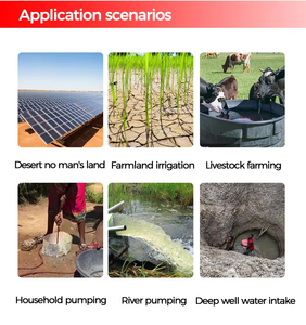 Pompe à eau centrifuge solaire portable haute pression AC/DC 48Vdc-300Vdc 750W 1HP 2HP 3HP - Product Image 6