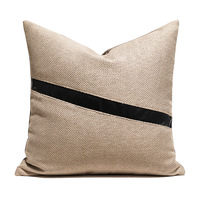 Housse de coussin géométrique de luxe en PU texturé 18x18, housse de coussin décorative douce pour canapé, salon, hôtel, décoration minimaliste moderne pour la maison