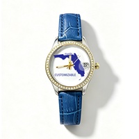 Personalized Photo Printed Ladies Watch Blank Dial Cyclops Date Window Bamboo Grain Band for European Boutique Gift