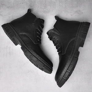 Zapatos de Hombre a la Moda, Primavera-Otoño, Casuales, de Negocios, Simples, Cómodos, con Cordones, para Caminar, Oxford de Caña Alta, Derby, Formales - Product Image 2