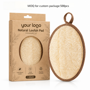 <span class=keywords><strong>Éponge</strong></span> de bain exfoliante en loofah naturel bio avec logo personnalisé, avec sangle de maintien, gant de douche ovale – Vente en gros - Product Image 4