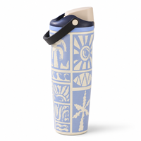 Botella de Agua Aislada al Vacío de Doble Boca, 30oz, Acero Inoxidable 304, Portátil, con Asa, Antiderrames, Vaso Personalizado con Impresión