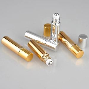 Flacon roll-on cylindrique en verre de 10 ml de haute qualité, luxueux, coloré, pour parfum et huiles essentielles, imprimé sérigraphié, diffuseur à bâtonnets - Product Image 1
