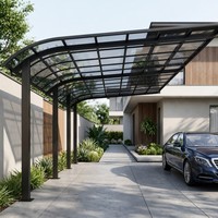 Abri de stationnement moderne et luxueux pour villa, personnalisé, en alliage d'aluminium thermolaqué, avec auvent imperméable