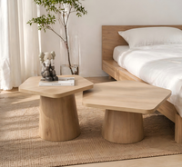 Table basse pentagonale en bois massif, combinaison pour petit salon, table basse créative, style Wabi Sabi, table à thé de petite taille