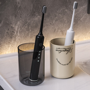 Angelica <b>Wall</b> Mounted <b>Toothbrush</b> <b>Holder</b> Triple Transparent Minimalist Bathroom Storage <b>For</b> Electric <b>Toothbrushes</b> And Cups - Product Image 2