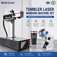 Machine de gravure laser à fibre Raycus 30W 50W avec accessoire rotatif pour gobelets à café double isolation personnalisés