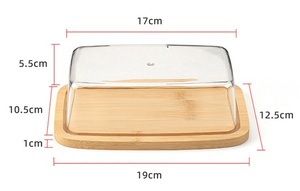 Plateau à beurre en bambou naturel écologique certifié FDA LFGB SGS <span class=keywords><strong>avec</strong></span> couvercle pour la maison, la cuisine, la boulangerie, l'hôtellerie, la restauration, <span class=keywords><strong>anti</strong></span>-<span class=keywords><strong>moisissure</strong></span> - Product Image 5