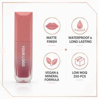 Brillant à lèvres avec logo personnalisé rouge à lèvres liquide minéral de haute qualité imperméable avec finition mate longue durée taille d'échantillon disponible