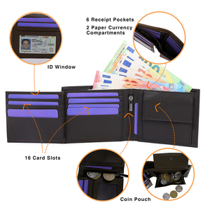 Di alta qualità Custom sottile borsellino in fibra di carbonio RFID portafoglio di grande capacità di carta d'identità fermasoldi fabbrica borsa a tracolla da uomo - Product Image 4