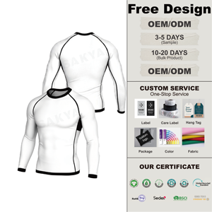 Vendita all'ingrosso in bianco Jiujitsu No Gi manica lunga BJJ Rash Guard Unisex atleti in poliestere Spandex Rashguard - Product Image 1