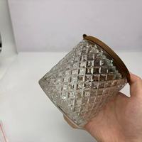 Klares Glas-Kerzenglas mit Holzdeckel, Leeres Zylindrisches Glasgefäß für Duftkerzenherstellung und Raumduftverpackung