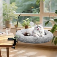Lit pour animaux de compagnie en hamac moderne rectangulaire rotatif à 360 degrés, confortable, nid pour chat, support avec fonction de suspension sur le bureau