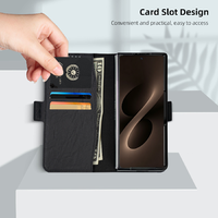 Étui Folio en Cuir PU avec Fermeture Magnétique et Protection RFID pour Samsung Galaxy Z Fold 8 Ultra 8 7 6 5 4 3 2, avec Fentes pour Cartes, Monnaie et Stylo, et Verre Trempé
