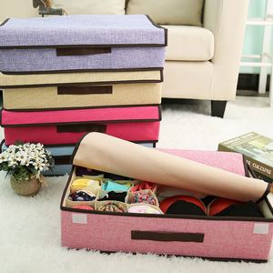 Grid Underwear Socks Clothes <b>Foldable</b> Storage <b>Box</b> With Lid Multi Colors Stackable Storage <b>Box</b> Drawer - Product Image 1