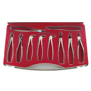 Juego de Instrumentos Quirúrgicos Dentales para Extracción de Dientes de Adultos, 10 Piezas, Manual, de Acero Inoxidable, para Cuidado Básico de la Salud Dental - Product Image 1