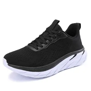 Customized Wholesale Daily Commuter Men Shoes Lightweight Running Sneakers Mesh Laced Sport Shoes