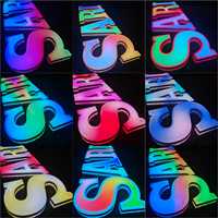 Signalisation LED 3D RGB personnalisable avec effets dynamiques de vagues de flamme et panneaux programmables NEON MASTER ZY-189 Télécommande