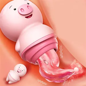 Cute Pig Tongue Lick Vibrators For Women Anal Clitoris Nipple Massager Female Sex Toys Adult Product Erotic Machine Sextoys Shop