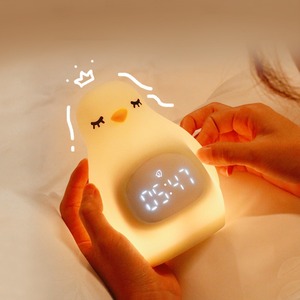 Cartoon Bird Night <b>Light</b> Alarm Clock Warm White <b>LED</b> USB Touch Control Silicone Bedside Lamp <b>for</b> Kids <b>Room</b> - Product Image 1