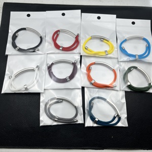 <span class=keywords><strong>Bracelet</strong></span> en acier inoxydable avec logo personnalisé, gravure DIY, <span class=keywords><strong>bracelet</strong></span> en corde tressée réglable fait main pour femmes et hommes - Product Image 3