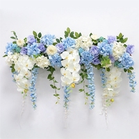 Décoration murale suspendue de style rural avec fleurs en soie réalistes, modèle floral en panneau KT pour mariage LUYI-1