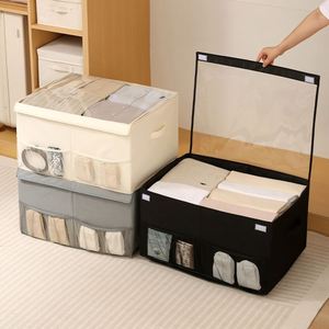 Nouveau bac de rangement pliable en tissu 2026, haute qualité, en Oxford 600D, pour vêtements de garde-robe, avec couvercle en PVC imperméable - Product Image 1