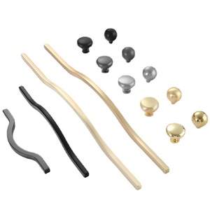 Cabinet Door Curved Wardrobe Door Handle Drawer Cabinet Black Wardrobe Pull Handle Alloy Shape Simple Furniture Aluminum Alloy - Product Image 1