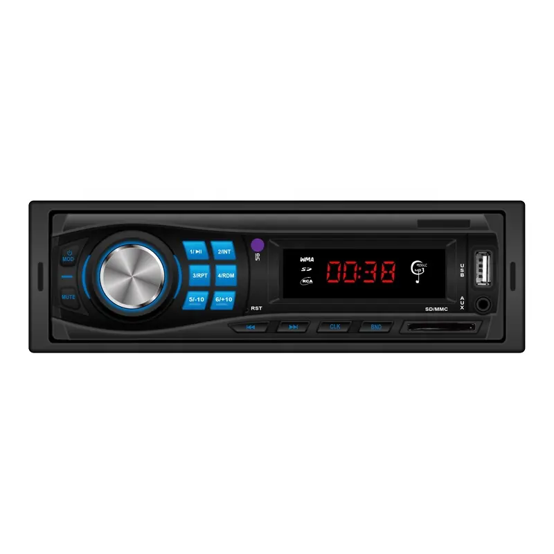1 din BT alto-falante estéreo 4*50W digital FM mídia carro DVD player com USB/SD/AUX receptor de áudio handsfree chamada