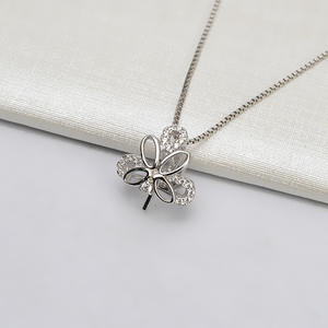 S925 Silver DIY <b>Jewelry</b> Accessories 11-13 Phoenix Crown Baotou Xiang Pendant with Inlaid Pearl Empty <b>Tray</b> Head 749 - Product Image 4