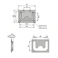 Poignée de levage carrée en acier inoxydable 316 poli pour trappe de pont de bateau, quincaillerie de couvercle de pont, loquet de sol