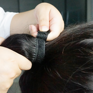 Coletas de cabello humano 100% virgen Remy, extensiones de cabello humano con Clip envolvente, coleta con cordón, venta al por mayor - Product Image 4