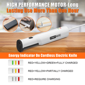 Recargable 9 pulgadas cocina portátil eléctrico pavo jamón pan rebanador cuchillos verduras <span class=keywords><strong>cuchillo</strong></span> de corte con dos cuchillas - Product Image 2