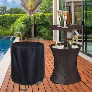 Funda para mesa redonda de exterior, tela Oxford 420D, impermeable, para muebles de patio junto a la piscina, diseño contemporáneo, base con pedestal - Product Image 1