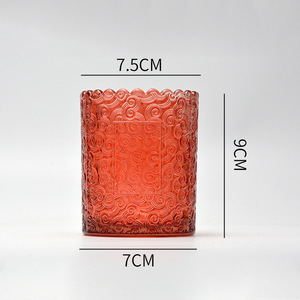 Lüks Toplu 250ml 8oz Yuvarlak Siyah Buzlu Kehribar Cam El Yapımı Mum Kapları ve Kavanozları - Product Image 4