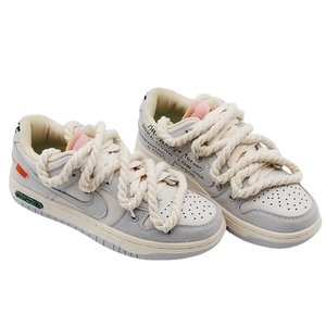 Tresse en coton naturel 100% personnalisée 3 brins 7mm lacets torsadés épais super épais au design plat pour chaussures décontractées - Product Image 5