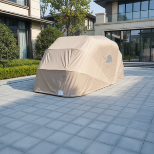 Nouveau Grand Garage Portable 5.7x2.5x2.35m Imperméable Durable Moderne Simple Abri de Stationnement Semi-Automatique Pliant Revêtement Poudré - Product Image 2