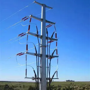 في الهواء الطلق خط 20m 17m المجلفن الحديد أنبوبي الجهد نقل 33kv الكهربائية برج قطب من الفولاذ
