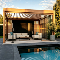 Pérgola Manual de Aluminio Resistente al Viento y Aislante del Calor para Balcón, Personalizable en Tamaños (3x3m-4x6m)