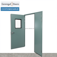 Porte d'entrée battante double en acier durable avec verre isolant et surface finie pour les salles intérieures des écoles
